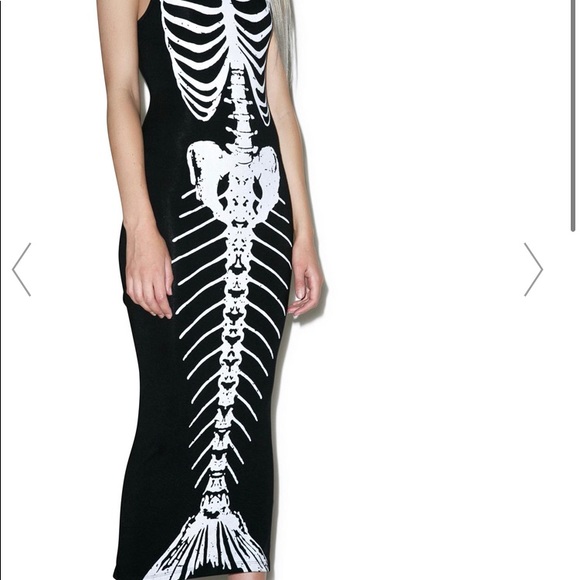 Dolls Kill Iron Fist Bone Deep Mesh Maxi Dress - Picture 4 of 8